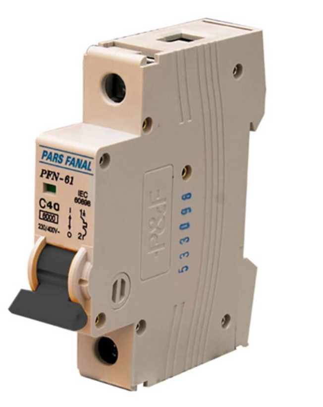 کلید مینیاتوری تک پل (6KA) 40A پارس فانال MODEL : PFN61/40A