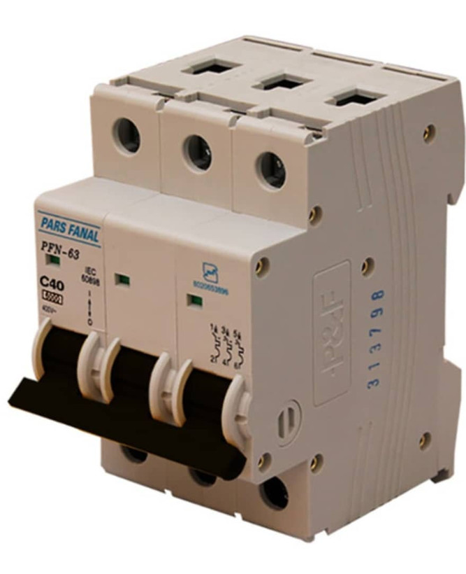 کلید مینیاتوری سه پل (6KA) 40A پارس فانال MODEL : PFN63/40A