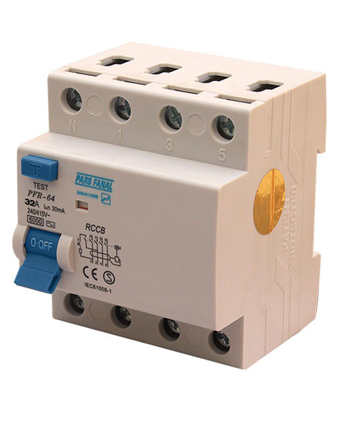 کلید محافظ جان 4 پل 32 آمپر پارس فانال MODEL : PFR-64/32A