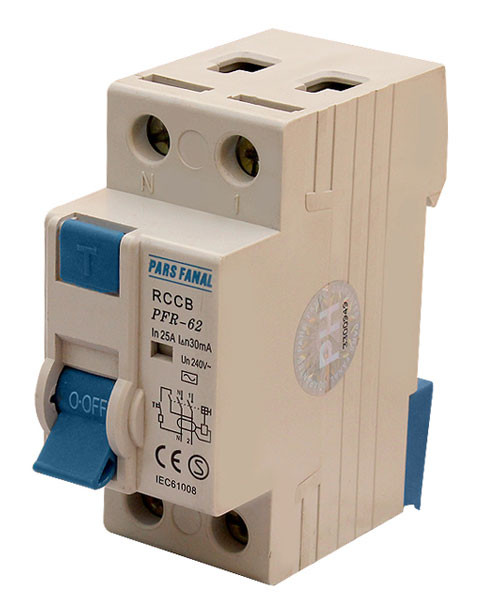 کلید محافظ جان 2 پل 25 آمپر پارس فانال MODEL : PFR-62/25A