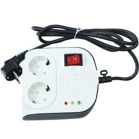 محافظ دو خانه ارت دار با کلید آنالوگ یخچال پارت الکتریک کابل 5 متری کد 8796