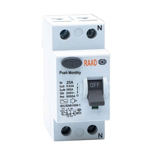 کلید محافظ جان 2 پل رعد 25 آمپر RBRC-2P-25A-6kA